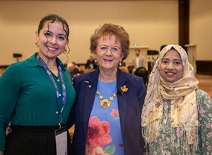 Liz Westcott with two members.