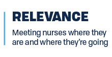 Relevance: meeting nurses where they are and where they're going.