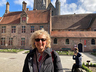 Kathy at St. John's Hospital in Bruges.